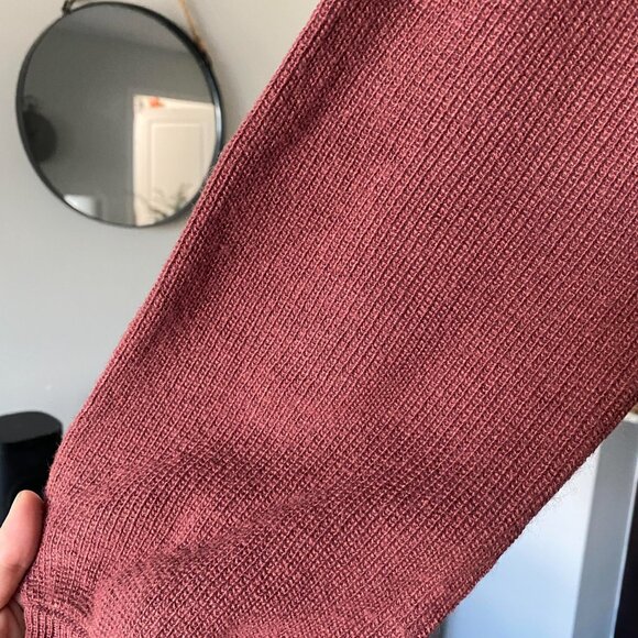 NWT Madewell Merino Wool and Alpaca Blend Burgundy Baybrook Knit Sweate Sz XS - Picture 3 of 6